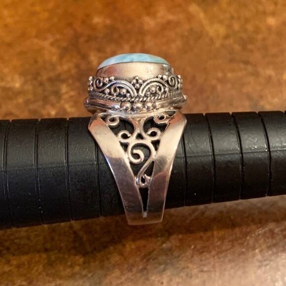 Sarda Sterling Silver and Larimar Ring - Picture 4 of 7